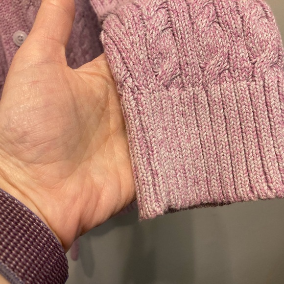 LL Bean Lg Double L Cardigan Cotton. Heathered - Picture 5 of 7